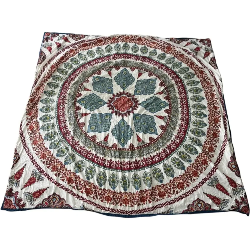 Pottery Barn Aurora Medallion Queen / Full Duvet Multicolored cotton 92 X 88